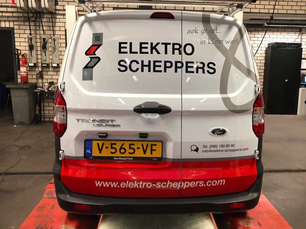 Auto belettering voor Elektro Scheppers